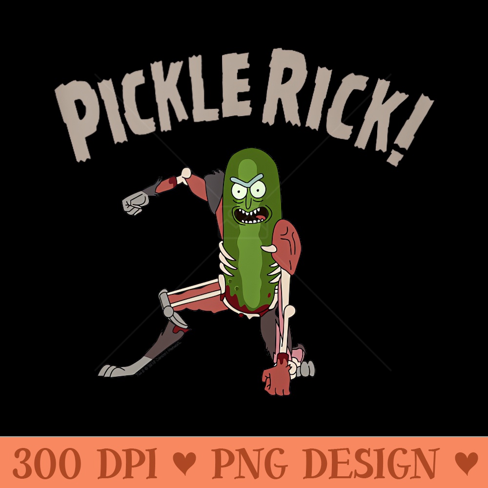 Rick and Morty Pickle Rick Action Pose - Design PNG template - Transform Your Sublimation Creations