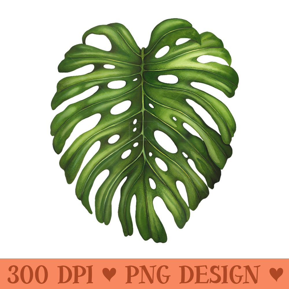 Tropical Monstera Leaf Botanical Graphic Print - PNG Clipart - Lifetime Access To Purchased Files
