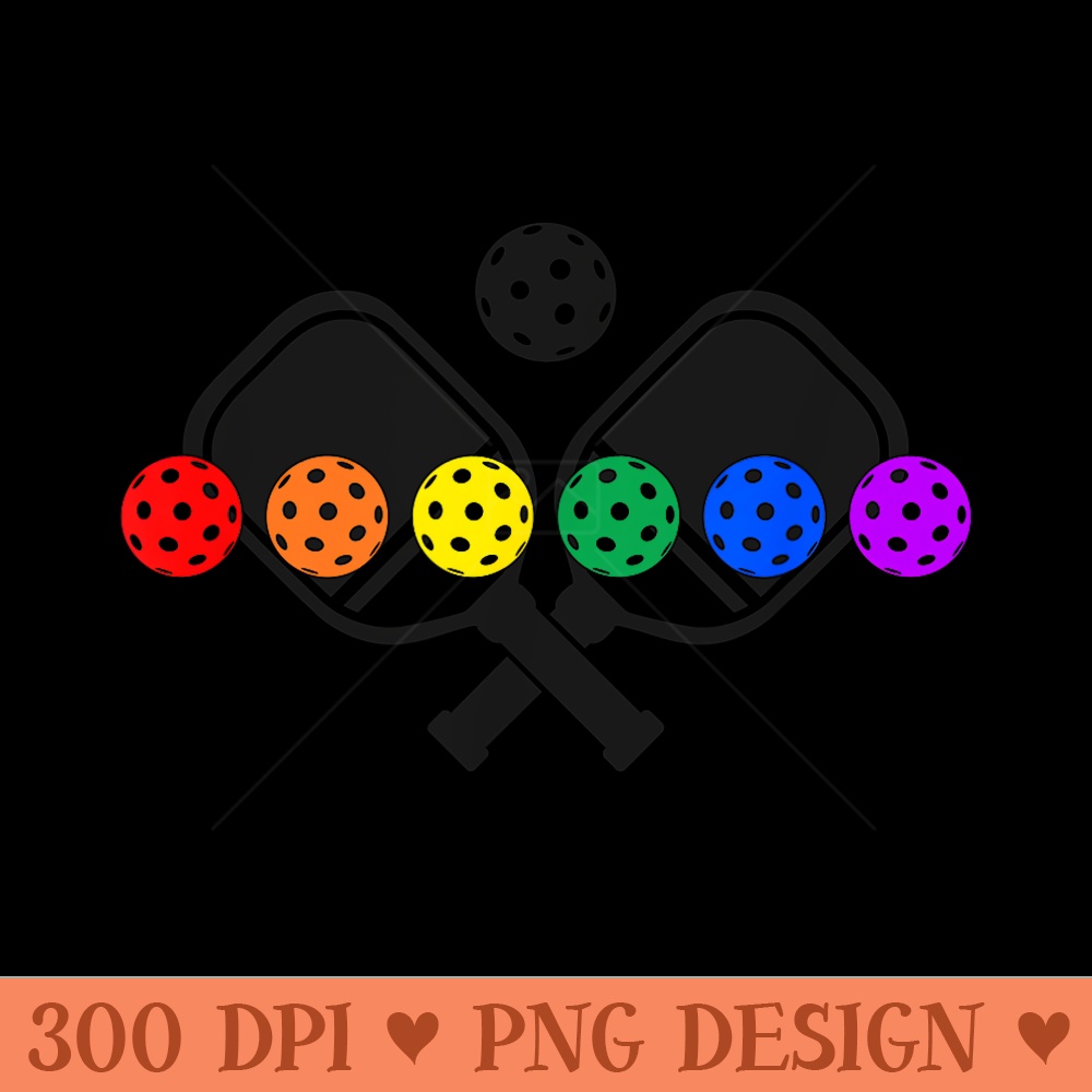 LGBT Pickleball Pride, LGBTQ Pickle Ball Player Rainbow - PNG Download - Enhance Your Apparel
