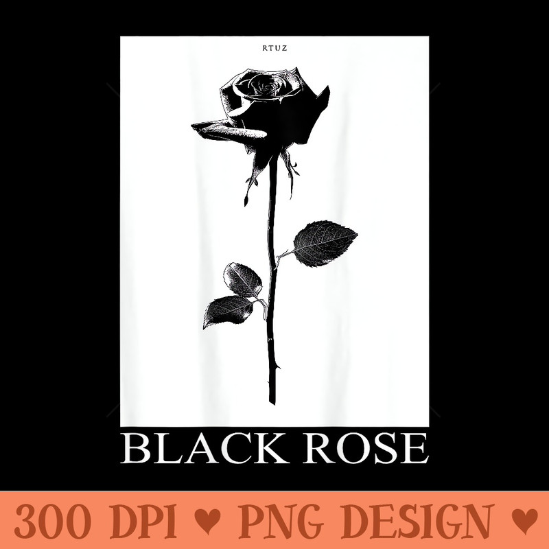 Minimalist Black Rose Flower Tulip Plant Rose - High Resolution PNG image download - High Resolution And Print Ready Designs