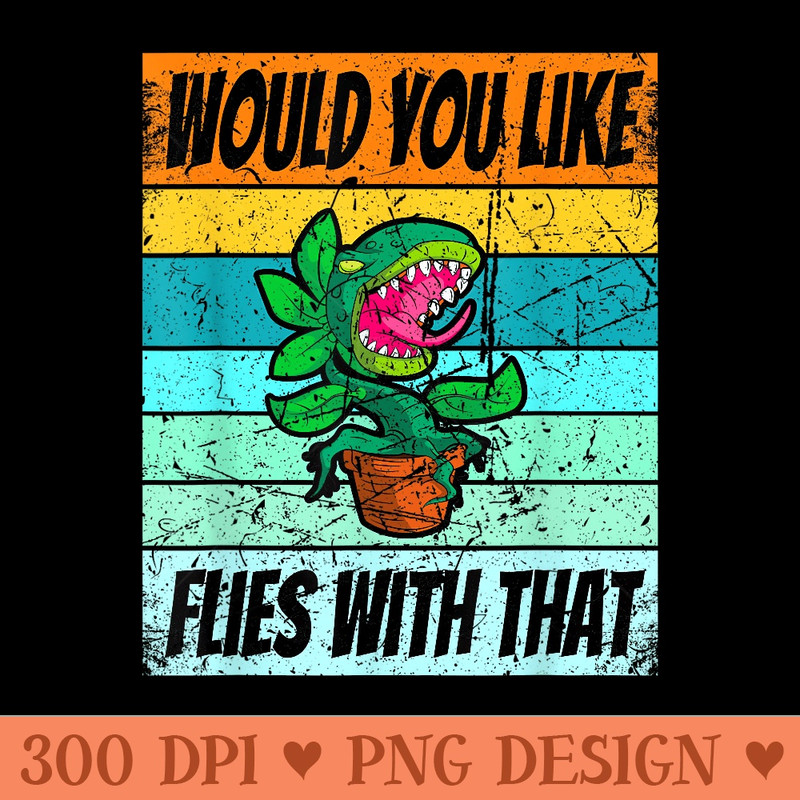 Retro Venus Fly Trap Carnivorous Plant Gardener - Modern PNG designs - Easy To Print And User Friendly Designs