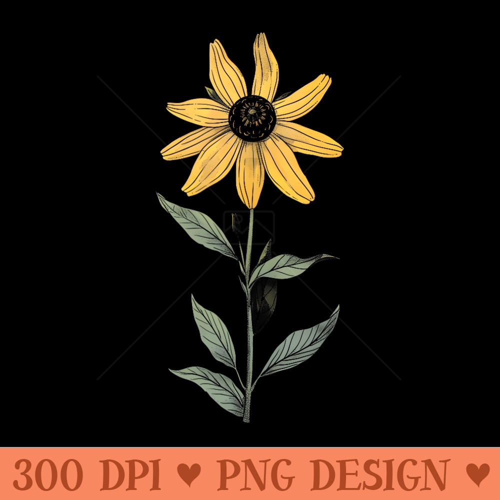Floral Wildflower Black Eyed Susan Flower Girl Plant Mom - PNG Templates - Revolutionize Your Designs