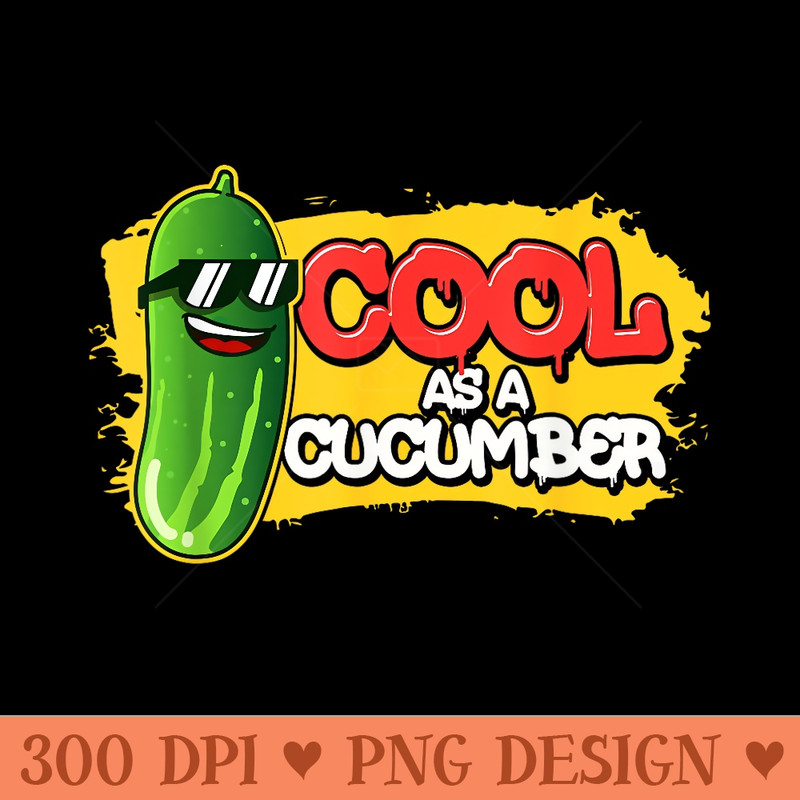 Pickle Food Quote Design For Cucumber Lover Cool As - PNG Clipart - Perfect for Creative Projects