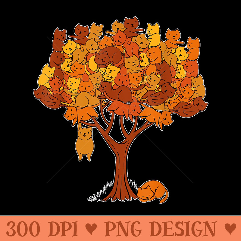 Cat Tree Kitten Funny Animal Plant Pet Lover Gardener - Unique Sublimation PNG Download - Premium Quality PNG Artwork