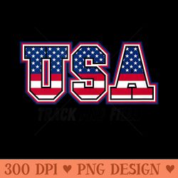 track and field usa team sport patriotic american flag - png image download