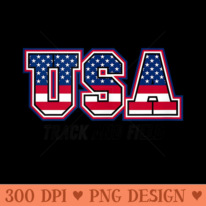 Track and Field USA Team Sport Patriotic American Flag - PNG image download - Create with Confidence