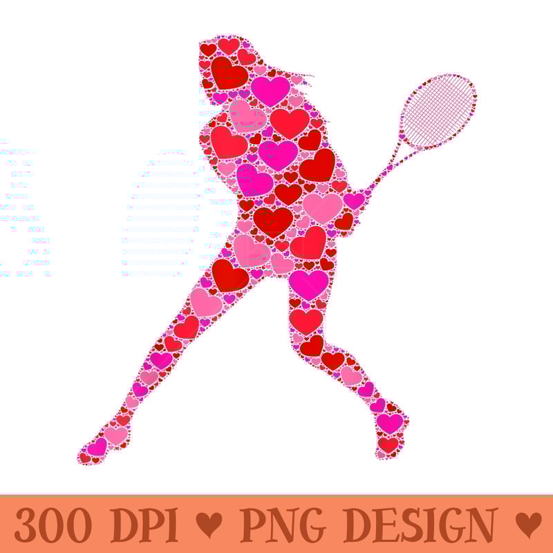 Pink Red Heart Valentines Day For Women Girls Tennis - Transparent PNG download - Lifetime Access To Purchased Files
