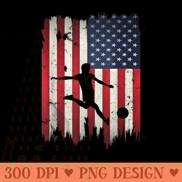 Soccer USA American Flag 4th of July Patriotic Sports - Ready To Print PNG Designs - Limited Edition And Exclusive Designs