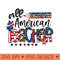 All American Teacher American Flag 4th of July USA Teachers - Ready To Print PNG Designs - Lifetime Access To Purchased Files