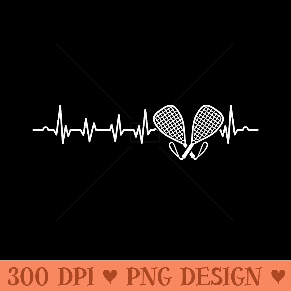 Racquetball Racquet Racket Ball Sports Player Heartbeat - Vector PNG Clipart - Perfect for Creative Projects