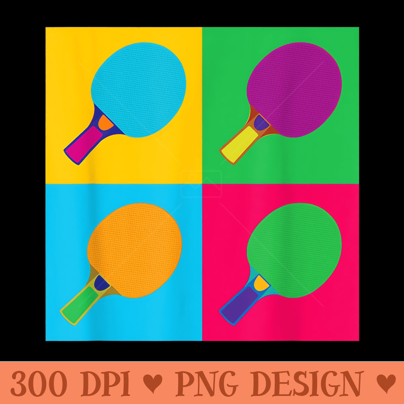 Pop Art Ping Pong Paddles Funny Table Tennis Player - Ready To Print PNG Designs - Revolutionize Your Designs