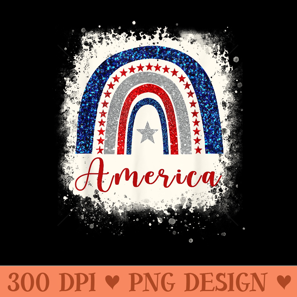 Rainbow American Flag 4th Of July s n Girls USA - Clipart PNG - Trendsetting And Modern Collections