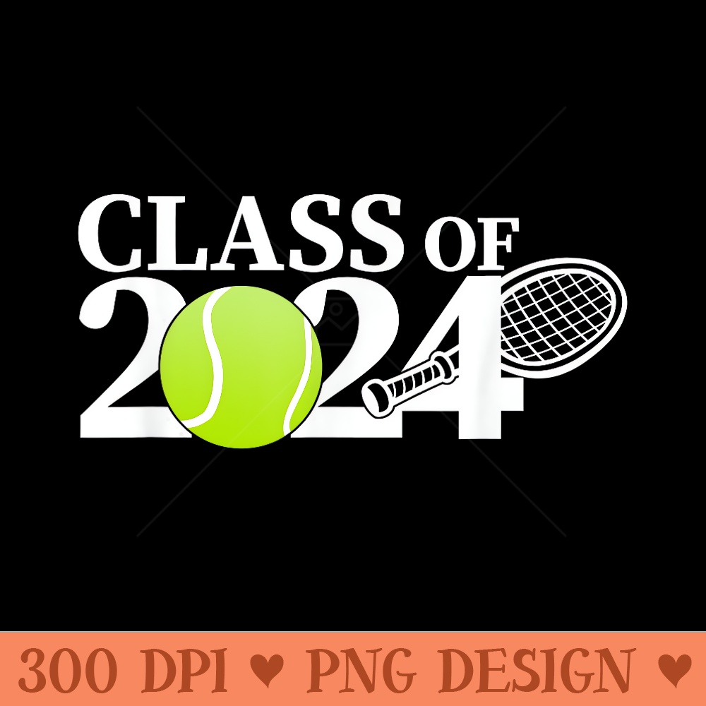 Class of 2024 Graduation Senior Tennis Player - PNG Clipart for Graphic Design - Bold & Eye Catching