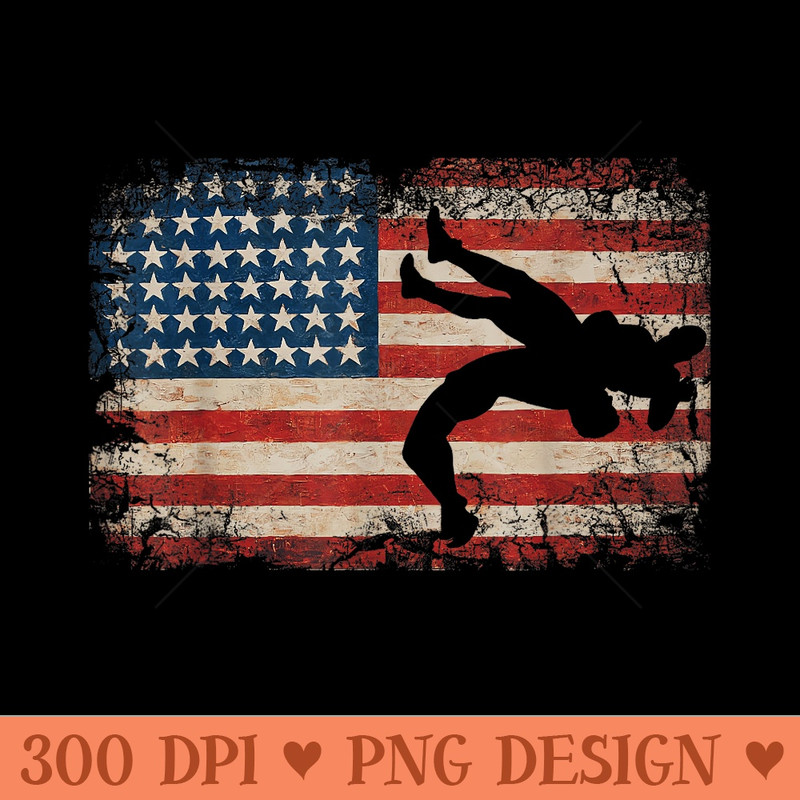 Usa Flag Wrestling American Flag Wrestling Wrestle - Unique Sublimation PNG Download - Trendsetting And Modern Collections