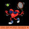 Heart Tennis Player Valentines Day Funny - PNG download for graphic design - Create with Confidence