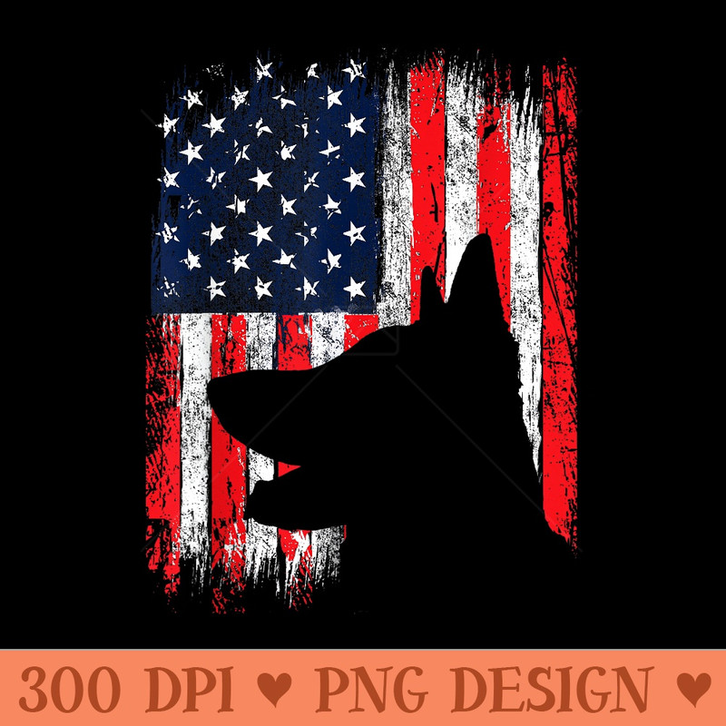 USA American Flag German Shepherd Patriotic Dog Lover - High Quality PNG download - Unique And Exclusive Designs
