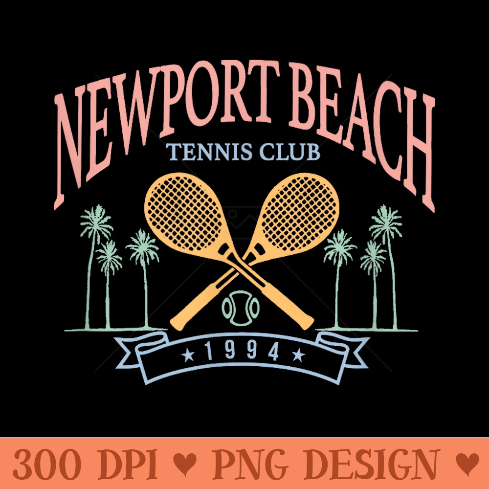 Newport Beach Tennis Club Crossed Racquets - High Quality PNG files - Quick And Seamless Download Process