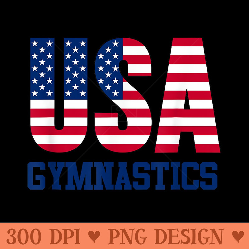 USA with American Flag Gymnastics Sports - PNG Design Files - Create with Confidence