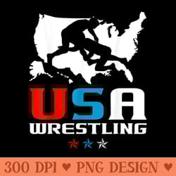 usa wrestling independence day american flag wrestler sports - vector png download