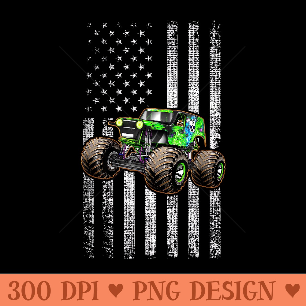Monster Truck Are My Jam American Flag USA Patriotic - Mug Sublimation PNG - Stunning Sublimation Graphics