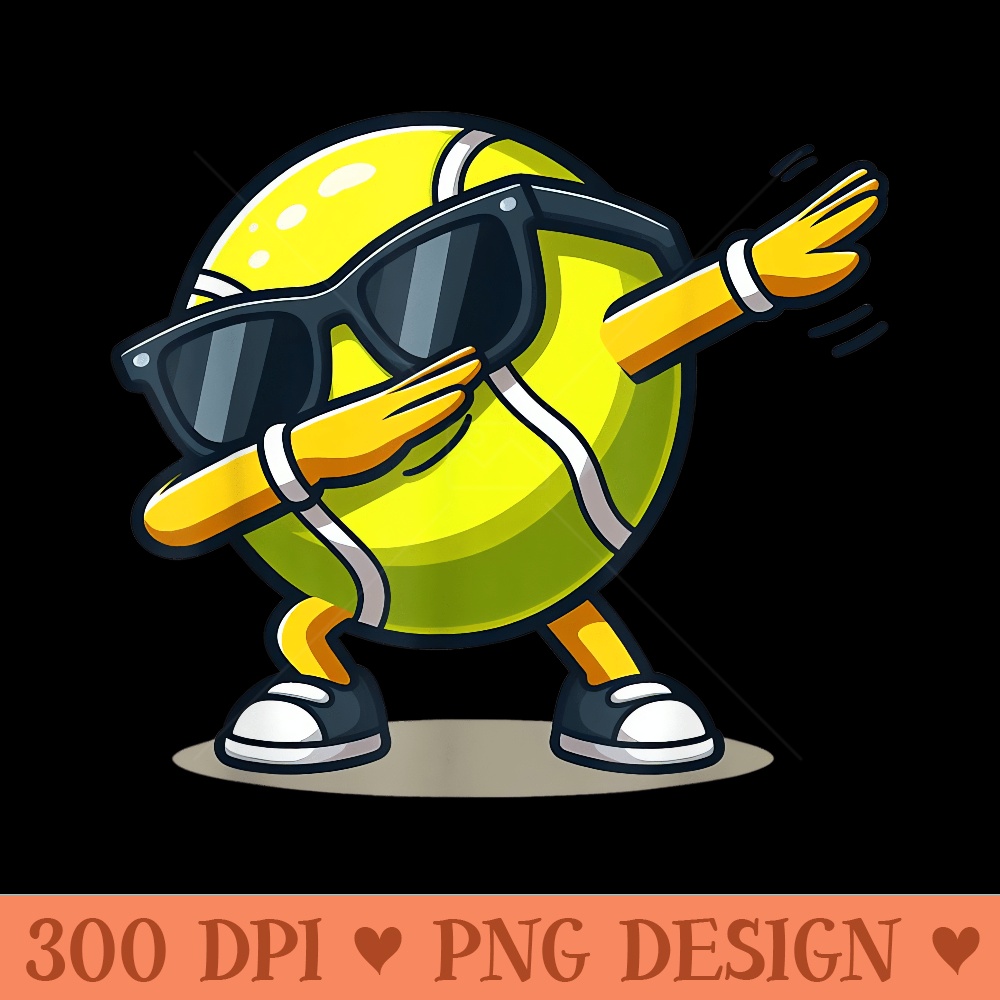 Dabbing Tennis Ball Funny Sports Player - High Quality PNG Clipart - Easy To Print And User Friendly Designs