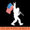 Funny Bigfoot Rock and Roll USA Flag for Sasquatch Believers - Free PNG download - Perfect for Creative Projects