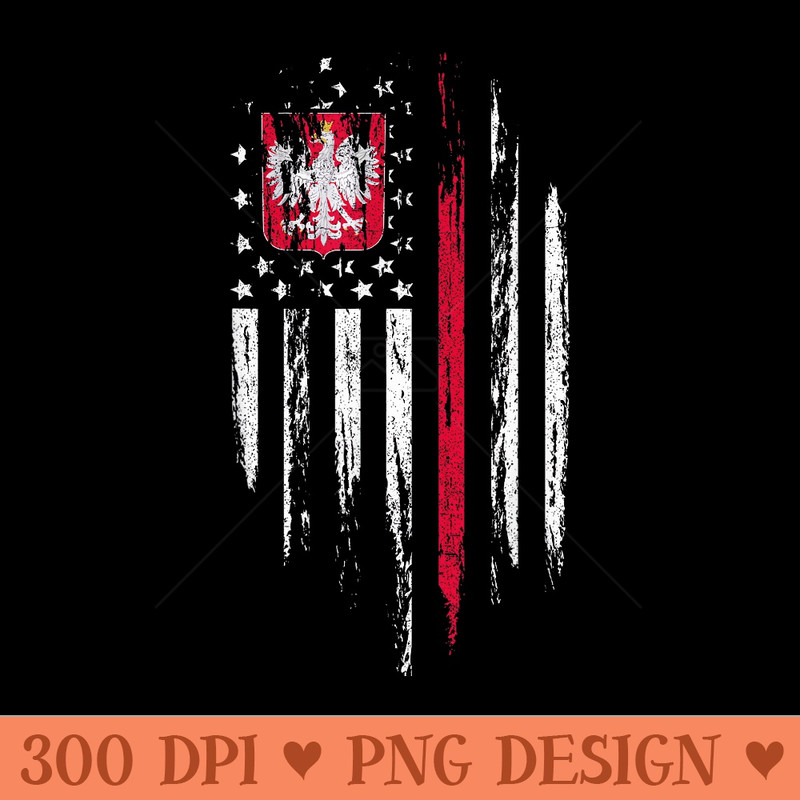 Polish American Flag Combo Poland USA Polska Patriotic - PNG Templates - Perfect for Personalization