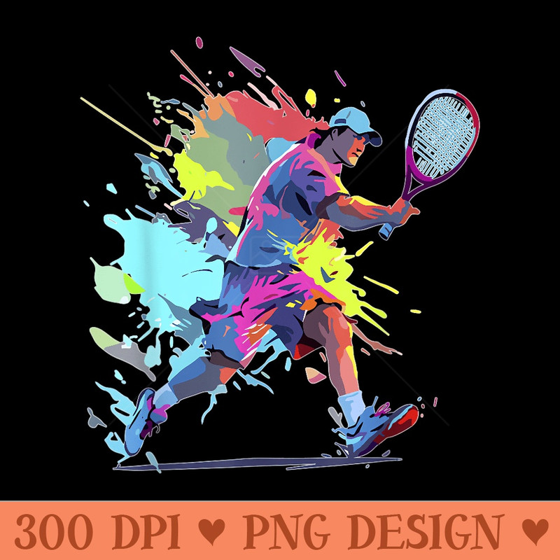 Tennis player Paint splash Tennis racket - PNG Clipart for Graphic Design - Enhance Your Apparel