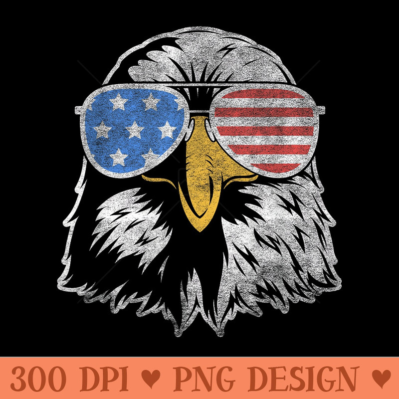 Bald Eagle With American Flag Sunglasses u2013 USA Merica - PNG download - Premium Quality PNG Artwork