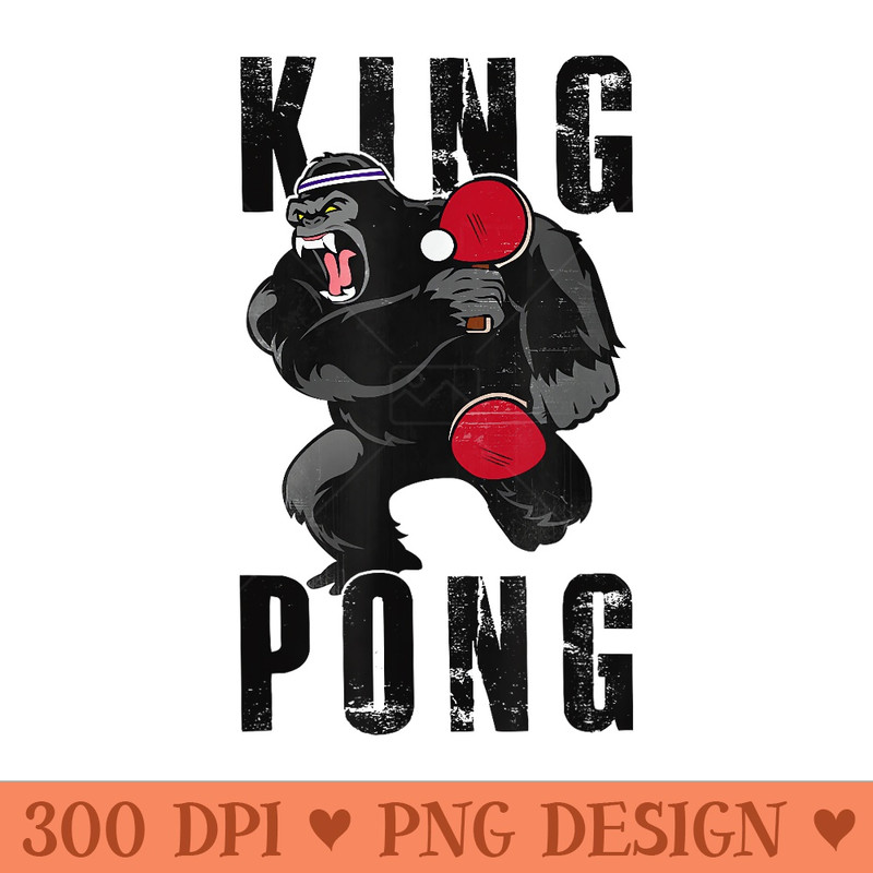 Vintage King Pong Ping Pong Table Tennis Player Game - Clipart PNG - Trendsetting And Modern Collections