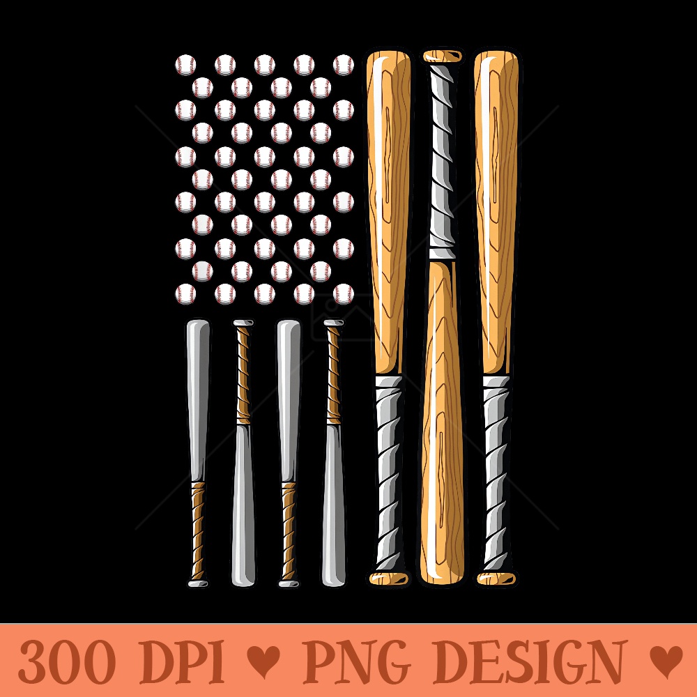 Retro Baseball American Flag Vintage Baseball Flag - PNG design downloads - Bring Your Designs to Life