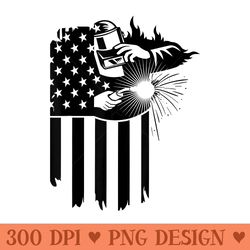 welder vintage usa american flag welding t welder - high quality png files