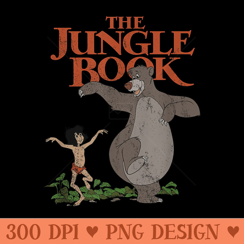 Disney The Jungle Book Mowgli Baloo Dancing Cover - High Quality PNG Files - Bring Your Designs to Life