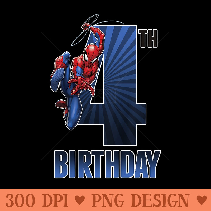 Marvel Universe Classic SpiderMan Epic 4th Birthday - Clipart PNG - Eco Friendly And Sustainable