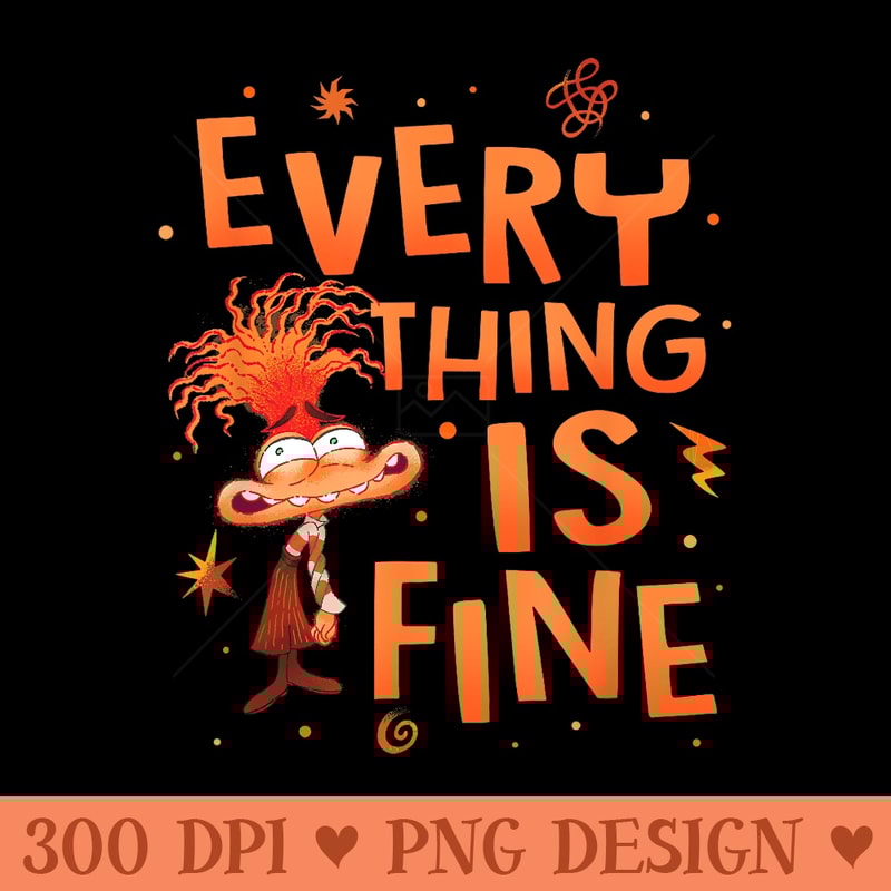 Disney Pixar Inside Out 2 Everything Is Fine Anxiety Logo - Design PNG template - Quick And Seamless Download Process