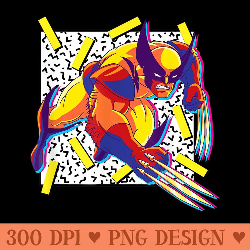 1990 Wolverine Vector Marvel XMen Wolverine 90s T - Printable PNG Graphics | Inspire Uplift