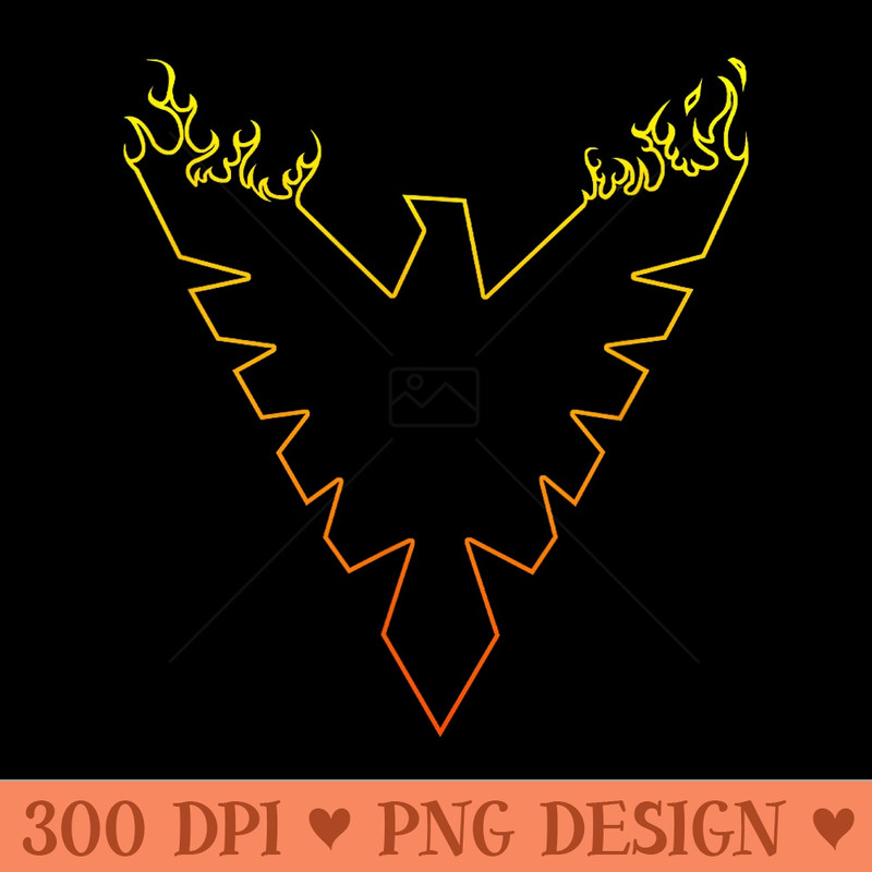 Marvel XMen Phoenix Chest Symbol Engulfed By Flames - PNG Graphics - Perfect for Personalization