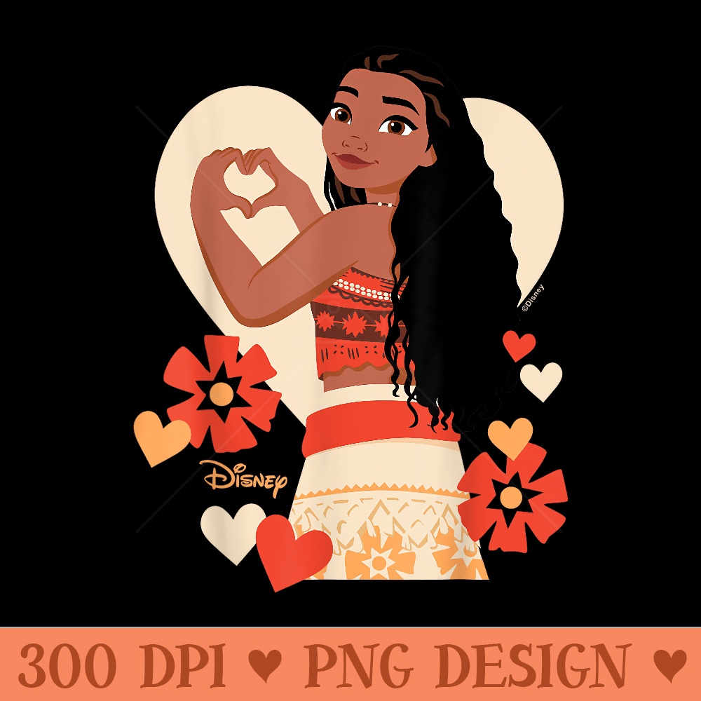 Disney Princess Moana Heart Valentines Day - Transparent PNG Clipart - Quick And Seamless Download Process