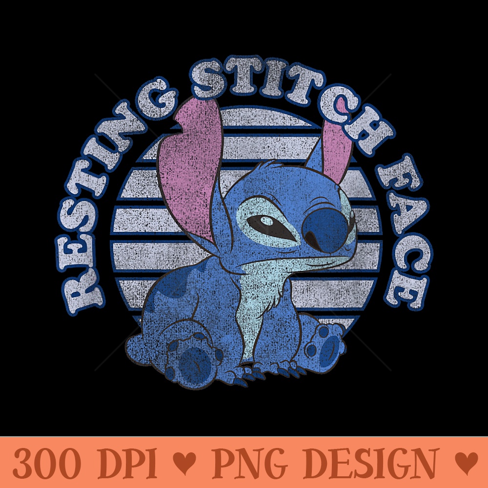 Disney Lilo Stitch Resting Stitch Face - High Quality PNG files - Quick And Seamless Download Process