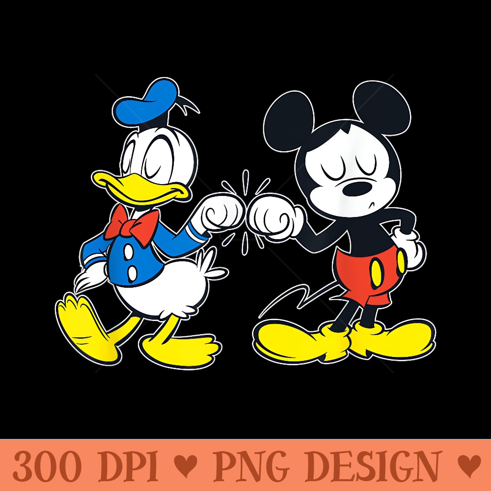 Disney Mickey Mouse and Donald Duck Best Friends Outline - PNG Art Files - Revolutionize Your Designs
