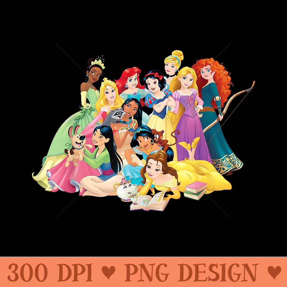 Disney Princess Group Photo - PNG image download - Instant Access To Downloadable Files