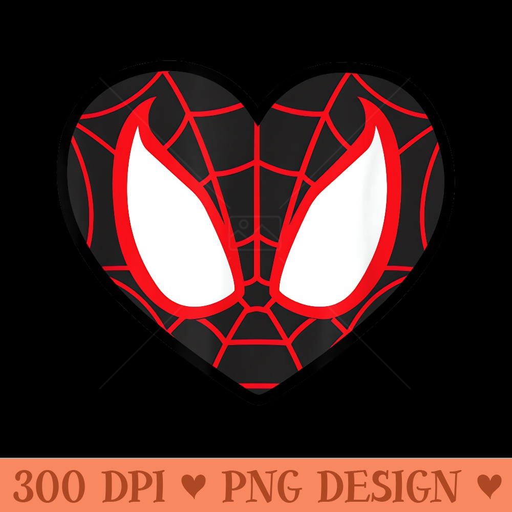 Marvel Ultimate SpiderMan Miles Morales Heart Mask Logo - PNG download with transparent background - Perfect for Creative Projects