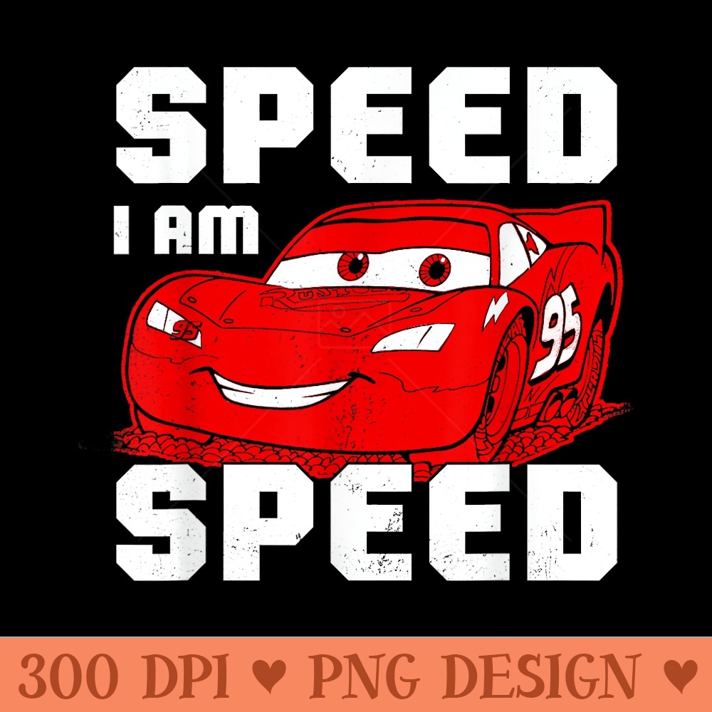 Disney Pixar Cars Lightning McQueen I Am Speed Vintage Logo - PNG download - Bring Your Designs to Life