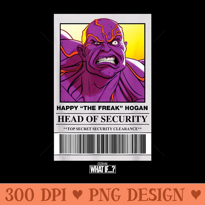 Marvel What Ifu2026 Happy Hogan Hulk Out Security Poster - High Quality PNG files - Lifetime Access To Purchased Files