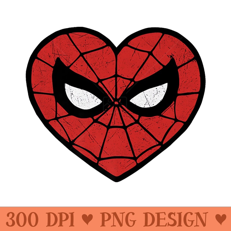 Marvel SpiderMan Valentines Web Heart Logo Premium T Premium - High Quality PNG download - Perfect for Personalization