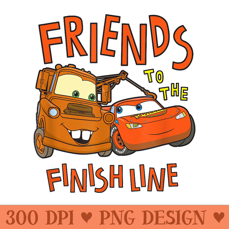 Disney Pixar Cars Friends To The Finish Line McQueen Mater - Trendy PNG Designs - Unique And Exclusive Designs