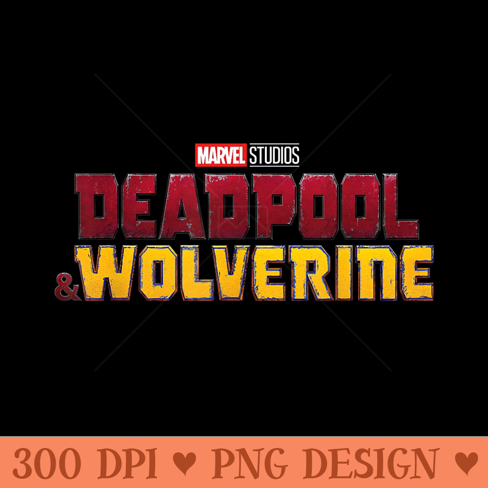 Marvel Deadpool Wolverine Split Color Title Movie Poster - Modern PNG designs - Trendsetting And Modern Collections