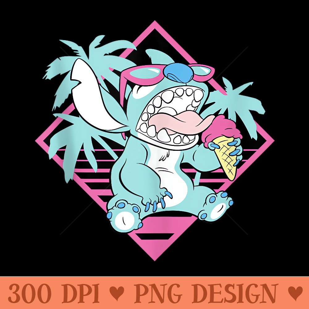 Disney Lilo Stitch Ice Cream Retro 90s Beach - PNG Download - Trendsetting And Modern Collections
