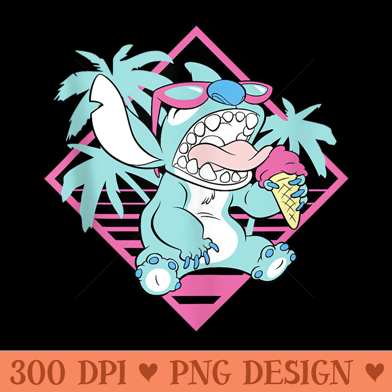 Disney Lilo Stitch Ice Cream Retro 90s Beach - PNG Download - Trendsetting And Modern Collections