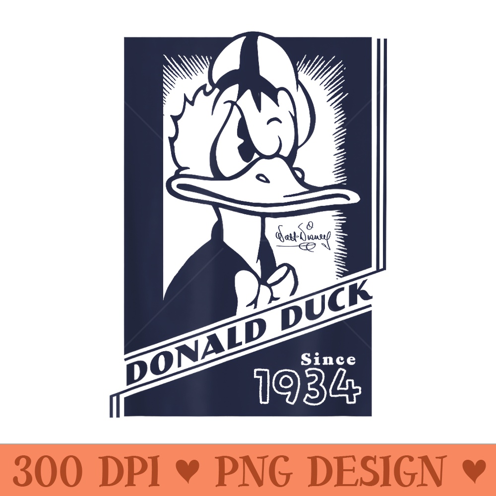 Disney Mickey And Friends Donald Duck 1934 Vintage Poster - PNG Design Files - Perfect for Sublimation Art